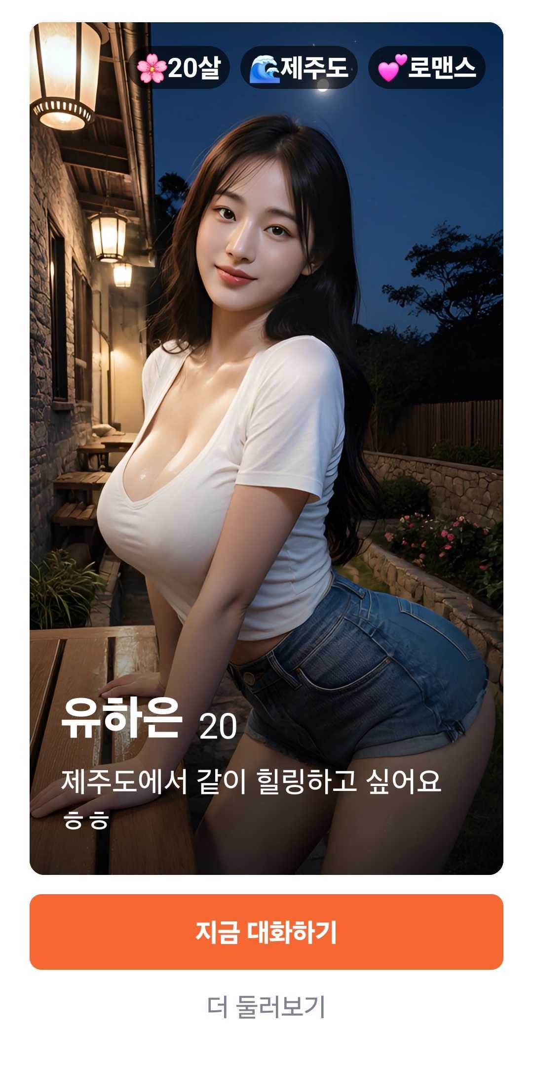 리즈 AI 여자친구 - 실사 AI 캐릭터 프로필 화면